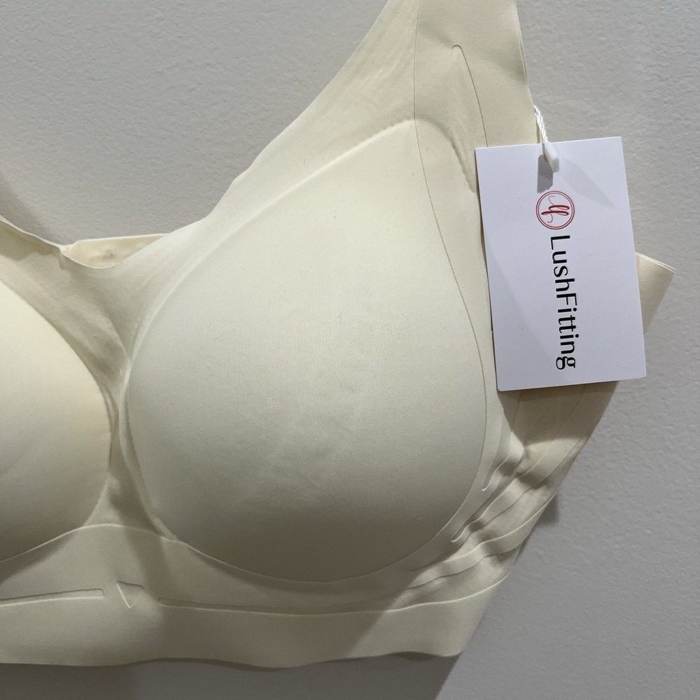 New Lush Fitting Ivory Bra Nylon & Spandex Sz 4XL - up No Wire support - Picture 2 of 5